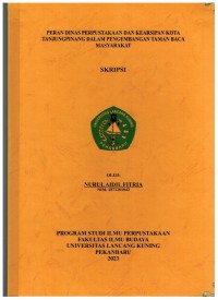 Peran Dinas Perpustakaan DanKearsipan Kota Tanjung Pinang Dalam Pengembangan Taman Baca Masyarakat