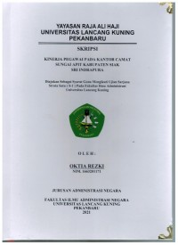 Kinerja Pegawai Pada Kantor Camat Sungai Apit Kabupaten Siak Sri Indrapura