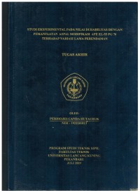 Studi Eksperimental Pada Nilai Durabilitas Dengan Pemanfaatan Aspal  Modifikasi APE EL-55 PG70 Terhadap Variasi Lama Perendaman