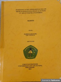 Penerapan audit operasianal dalam menilai efektivitas penjualan pada CV. Multi Teknik Enginering