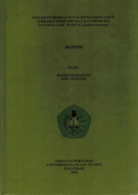 Efikasi Pemberian Pupuk Bioto Grow Gold Terhadap Pertumbuhan dan Produksi Tanaman Labu Madu (Cucurbita moschata)