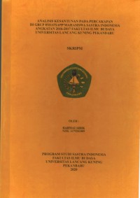 Analisisi Kesantunan Pada Percakapan di Grup Whatsapp Mahasiswa Sastra Indonesia Angkatan 2016-2017 Fakultas Ilmu Budaya Universitas Lancang Kuning Pekanbaru