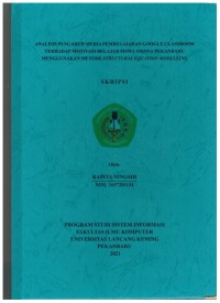 Analisis Pengaruh Media Pembelajaran Google  Classroom Terhadap Motivasi Belajar Siswa SMA N 6 Pekanbaru Menggunaka Metode Structural Equation Modelling