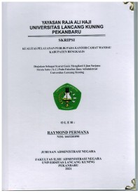 Kualitas Pelayanan Publik Pada Kantor Camat Mandau Kabupaten Bengkalis