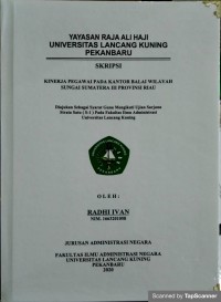 Kinerja pegawai pada kantor balai wilayah sungai sumatera III provinsi riau