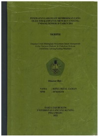 Penerapan Larangan Memberikan Uang Oleh Tim Kampanye Menurut Undang-Undang Nomor 10 Tahun 2016