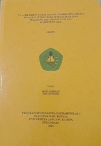 Nilai kearifan lokal dalam tradisi pengobatan penyakit tetogu pada masyarakat desa perawang kecamatan Tualang kabupaten Siak