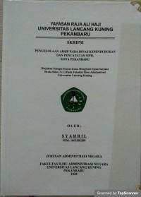 Pengelolaan arsip pada dinas kependudukan dan pencatatan sipil kota pekanbaru