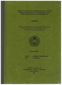 Penerapan Hukum Terhadap Pelaku Tindak Pidana Pencabulan Anak Di Wilayah Hukum Pengadilan Negeri Rengat