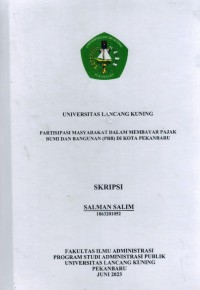 Partisipasi Masyarakat  Dalam membayar Pajak Bumi Dan Bangunan (PBB) Di Kota Pekanbaru