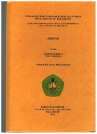 Pengaruh Upah terhadap Kinerja Karyawan di CV Gunung Api Pekanbaru