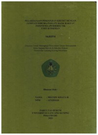 Pelaksanaan Perjanjian Kredit dengan Jaminan fidusia Pada PT Bank Rakyat Indonesia (Persero) Tbk Unit Sudirman