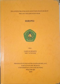 Nilai estetika pakaian adat pada masyarakat Melayu di kabupaten Siak