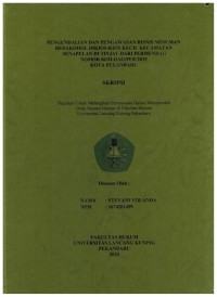 Pengendalian dan Pengawasan Bisnis Minuman Beralkohol Di Kios-kios Kecil Kecamatan Senapelan di Tinjau dari Permendag Nomor 06/M-DAG/PER/2015 Kota Pekanbaru