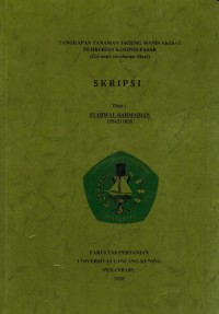 Tanggapan Tanaman Jagung Manis Akibat Pemberian Kompos Pasar (Zea Mays Saccharata Stuart)