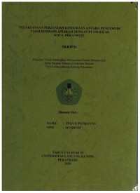 Pelaksanaan Perjanjian Kemitraan Antara Pengemudi Taksi Berbasis Aplikasi dengan PT Gojek di KOta Pekanbaru