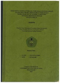 Efektifitas Mediasi Perkara Perceraian Di Pengadilan Agama Pekanbaru Berdasarkan Peraturan Mahkamah Agung Nomor 1 Tahun 2016 Tentang Prosedur Mediasi Di Pengadilan