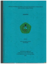 Sistem Informasi Simpan Pinjam Pada Badan Usaha Milik Desa Di Desa Serai Wangi