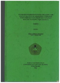 Interaksi Pemberian Pupuk Organik Cair Paitan Dan Pupuk Ammorphos terhadap Pertumbuhan Dan Produksi Tanaman Kacang Panjang (Vigna sinensis L)