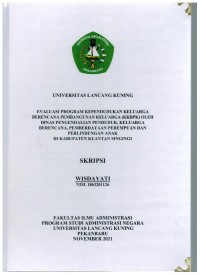 Evaluasi program kependudukan keluarga berencana pembangunan keluarga ( kkbpk ) oleh dinas pengendalian penduduk, keluarga berencana pemberdayaan perempuan dan perlindungan anak di kabupaten Kuantan Singingi