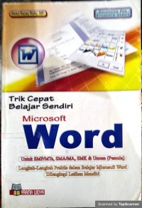 Trik cepat belajar sendiri microsoft word