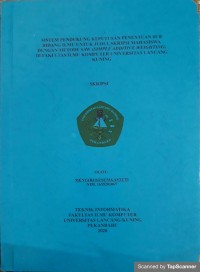 SISTEM PENDUKUNG KEPUTUSAN PENENTUAN SUB BIDANG ILMU UNTUK JUDUL SKRIPSI MAHASISWA DENGAN METODE  SAW (SIMPLE ADDITIVE WEIGHTING) DI FAKULTAS ILMU KOMPUTER UNIVERSITAS LANCANG KUNING