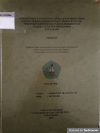 EKSEKUSI HAK TANGGUNGAN ATAS TANAH MILIK PIHAK KE TIGA SEBAGAI JAMINAN BAGI DEBITUR DALAM PERJANJIAN KREDIT PADA PT BANK PERKEREDITAN RAKYAT TUAH NEGERI MANDIRI PEKANBARU