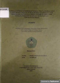 PENEGAKAN HUKUM TERHADAP TINDAK PIDANA PEMBAKARAN LAHAN DI KECAMATAN SUNGAI MANDAU KABUPATEN SIAK BERDASARKAN UNANG-UNDANG NOMOR  32 TAHUN 2009 TENTANG PERLINDUNGAN DAN PENGELOLAAN LINGKUNGAN HIDUP