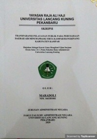 Transparansi Pelayanan publik pada perusahaan daerah air minum (PDAM) Tirta kampar bangkinang Kab. Kampar