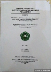 Pengelolaan wisata air panas hapanasanoleh dinas pariwisata dan kebudayaan KAB. ROHUL