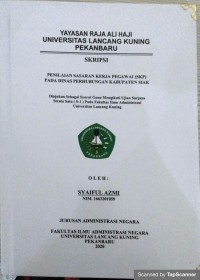 Penilaian sasaran kerja pegawai (SKP) pada dinas perhubungan Kab. Siak