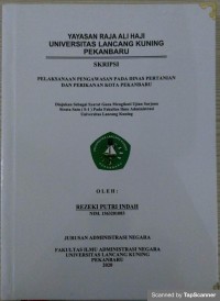 Pelaksanaan pengawasan pada dinas pertanian dan perikanan kota pekanbaru