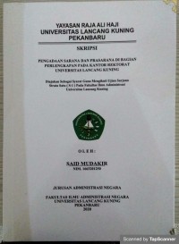 Pengadaan sarana dan prasarana di bagian perlengkapan pada kantor rektorat UNILAK