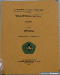 Analisis displin kerja karyawan pada PT. Mitra Artha Cemerlang Ciegon Banten