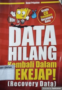 Data hilang kembali dalam sekejab