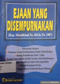 EJaan yang disempurnakan (kep. Mendikbud No. 0543a Th. 1987)