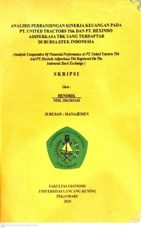 ANALISIS PERBANDINGAN KINERJA KEUANGAN PADA PT. UNITED TRACTORS Tbk DAN PT. HEXINDO ADIPERKASA TBK YANG TERDAFTAR DI BURSA EFEK INDONESIA