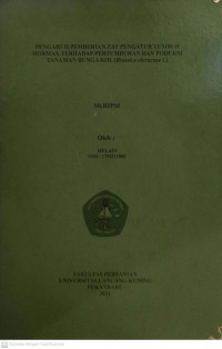 Pengaruh Pemberian Zat Pengatur Tumbuh Hormax Terhadap Pertumbuhan dan Poduksi Tanaman Bunga Kol ( Brasicca Oloraceae L)