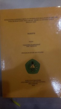 Pengukuran kinerja dengan pendekatan balanced scorecard pada rumah sakit pekanbaru medical center tahun 2018 dan 2019