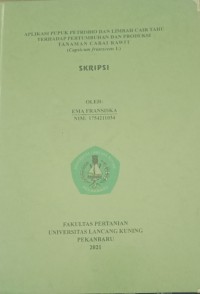 Aplikasi Pupuk Petrobio dan Limbah Cair Tahu terhadap Pertumbuhan dan Produksi Tanaman Cabai Rawit (Capsicum Frutescens L)