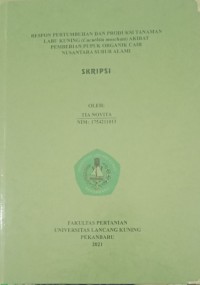 Respon Pertumbuhann dan Produksi Tanaman Labu Kuning (Cucurbita Moschata) Akibat Pemberian Pupuk Organik Cair Nusantara Subur Alami