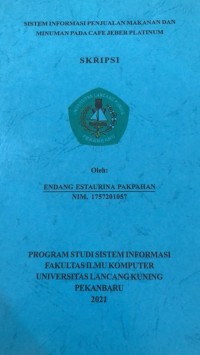 Sistem Informasi Penjualan Makanan dan Minuman pada Cafe Jeber Platinum