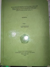 PENGARUH PEMBERIAN PUPUK ORGANIK CAIR (POC)PAITAN(Tithnia diversifolia)TERHADAP PERTUMBUHAN DAN PRODUKSI TANAMAN TIMUN SURI