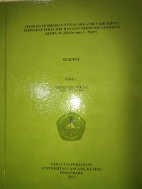 APLIKASI PEMBERIAN PUPUK ORGANIK CAIR TOP G2 TERHADAP PERTUMBUHAN DAN PRODUKSI TANAMAN KEDALAI (Glycine max L.merr)