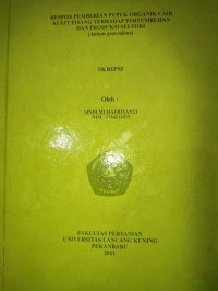 RESPON PEMBERIAN PUPUK ORGANIK CAIR KULIT PISANG TERHADAP PERTUMBUHAN DAN PRODUKSI SELEDRI(Apium graveons)