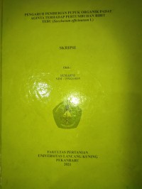 PENGARUH PEMBERIAN PUPUK ORGANIK PADAT AGINTA TERHADAP PERTUMBUHAN BIBIT TEBU (Saccharum officinarum L)