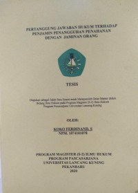 PENANGGUNG JAWABAN HUKUM TERHADAP PENJAMIN PENANGGUHAN PENAHANAN DENGAN JAMINAN ORANG