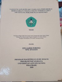 Tanggung jawab pelaku usaha jasa perparkiran berdsarkan undang-undang nomor 8 tahun 1999 tentang perlindungan konsumen