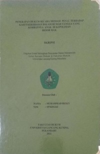 Penerapan hukum secara mediasi penal terhadap kasus kekerasan dalam rumah tangga yang korbannya anak di kepolisian resos siak