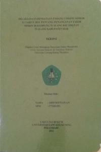 Pelaksanaan pendataan undang-undang nomor 13 tahun 2011 tentang penanganan fakir miskin di kampung tualang kecamatan tualang kabupaten siak